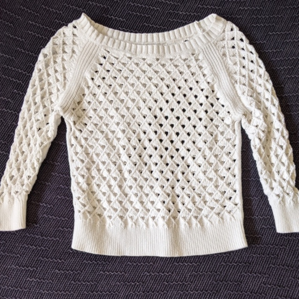 AEO white knitted sweater XS